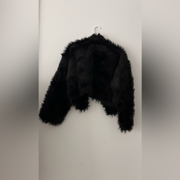 Free People All night black faux fur jacket small - Picture 8 of 13